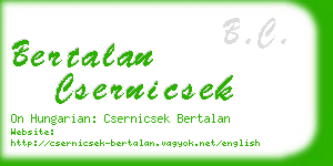 bertalan csernicsek business card